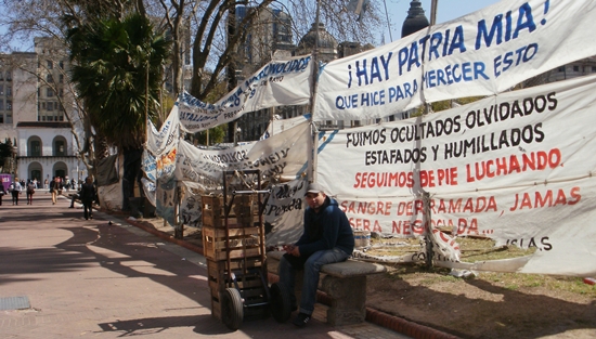 Buenos Aires, Argentina Travel Photo Memories. Public Protest at Plaza 25 de Mayo