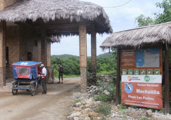 Los Frailes Beach Near Puerto Lopez, Ecuador. The Entrance to Los Frailes Beach Just off the HIghway