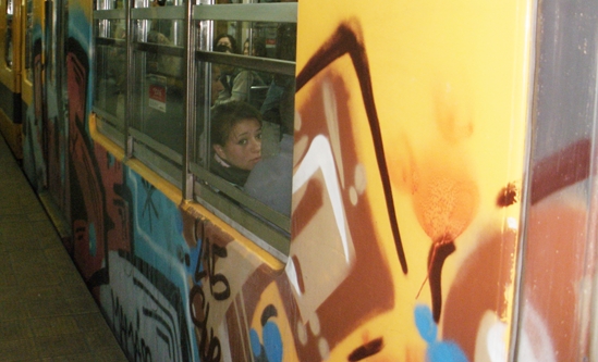 Graffiti in South America & Become A Street Artist in Brazil. Graffiti on a Subway Car in Buenos Aires, Argentina