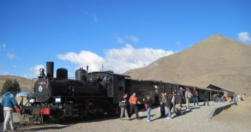 The Patagonia Express in Esquel, Argentina. The Train Station at Nahuel Pan