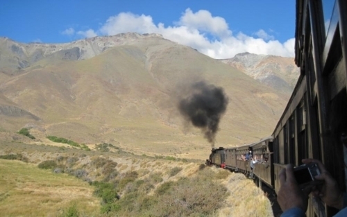 The Patagonia Express in Esquel, Argentina. La Trochita Chug, Chug, Chugging Away!  And a "Toot Toot" too.
