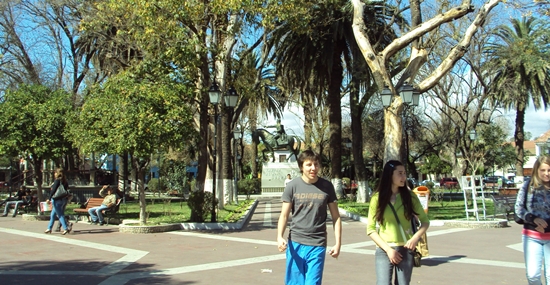 Tarija, Bolivia Travel Photo Memories. Enjoying a Stroll at The Plaza in Tarija, Bolivia