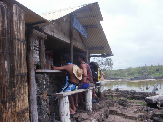 Las Grietas Lagoon on Santa Cruz Island, Galapagos. Outdoor Bar About Midway on the Hike, Open in Afternoons