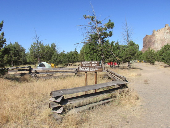 Walk-in Bivouac Camping Area at Entrance of Smith Rock State Park