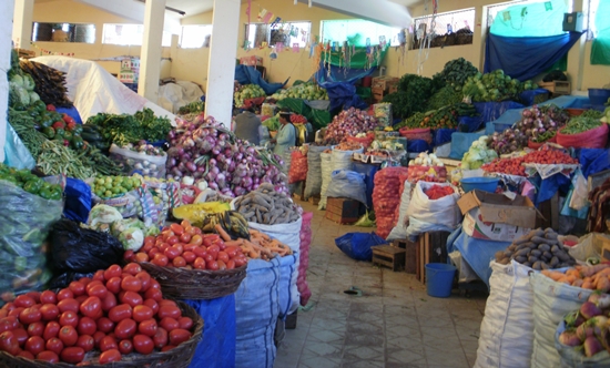 Farmers Market in Copacabana, Bolivia