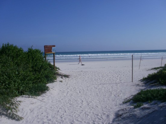 Tortuga Bay on Santa Cruz Island, Galapagos. Entrance to Tortuga Bay on Santa Cruz Island