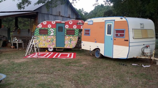 painted travel trailers