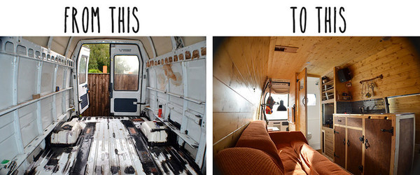 Before and After Images of Vandog Traveller's Awesome Van Conversion
